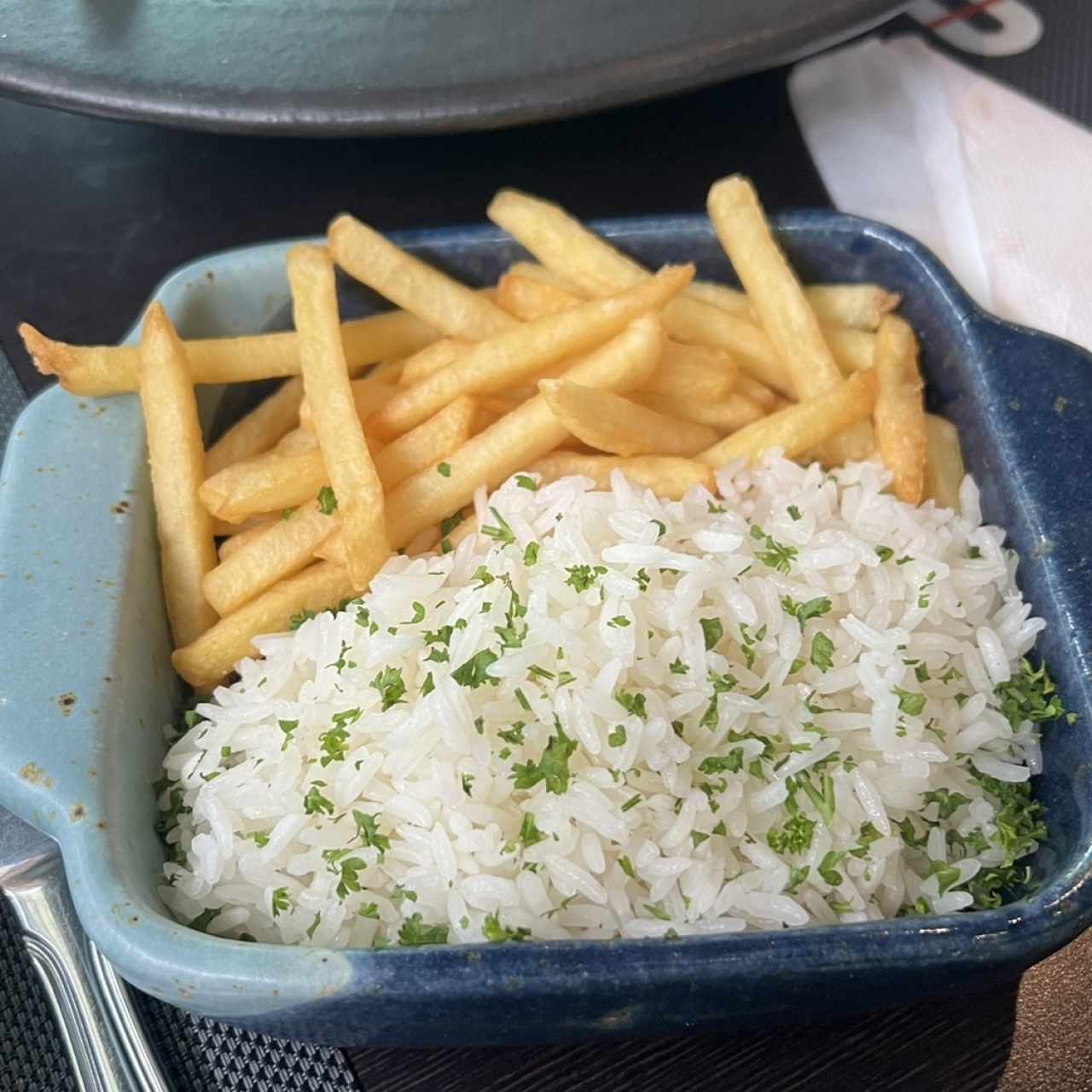 Arroz Blanco y Papas Fritas 