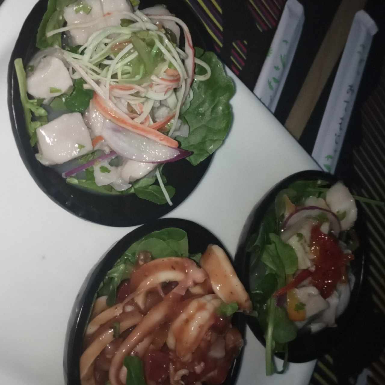trío de ceviches 
