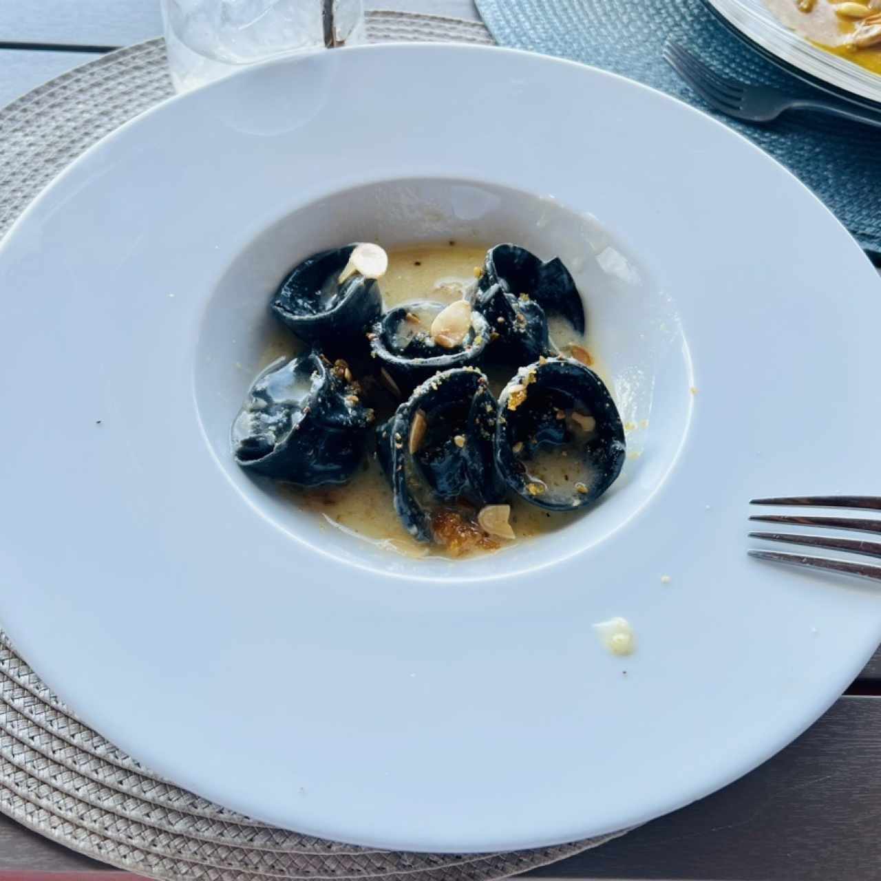 Cappelletti de berenjena rostizada, trufados 