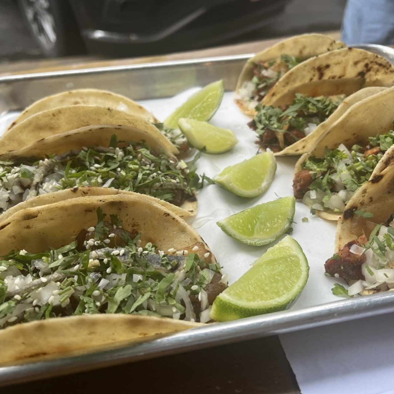 Tacos de berenjenas y tacos al pastor