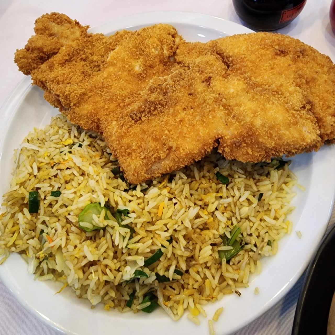 Milanesa + arroz frito 