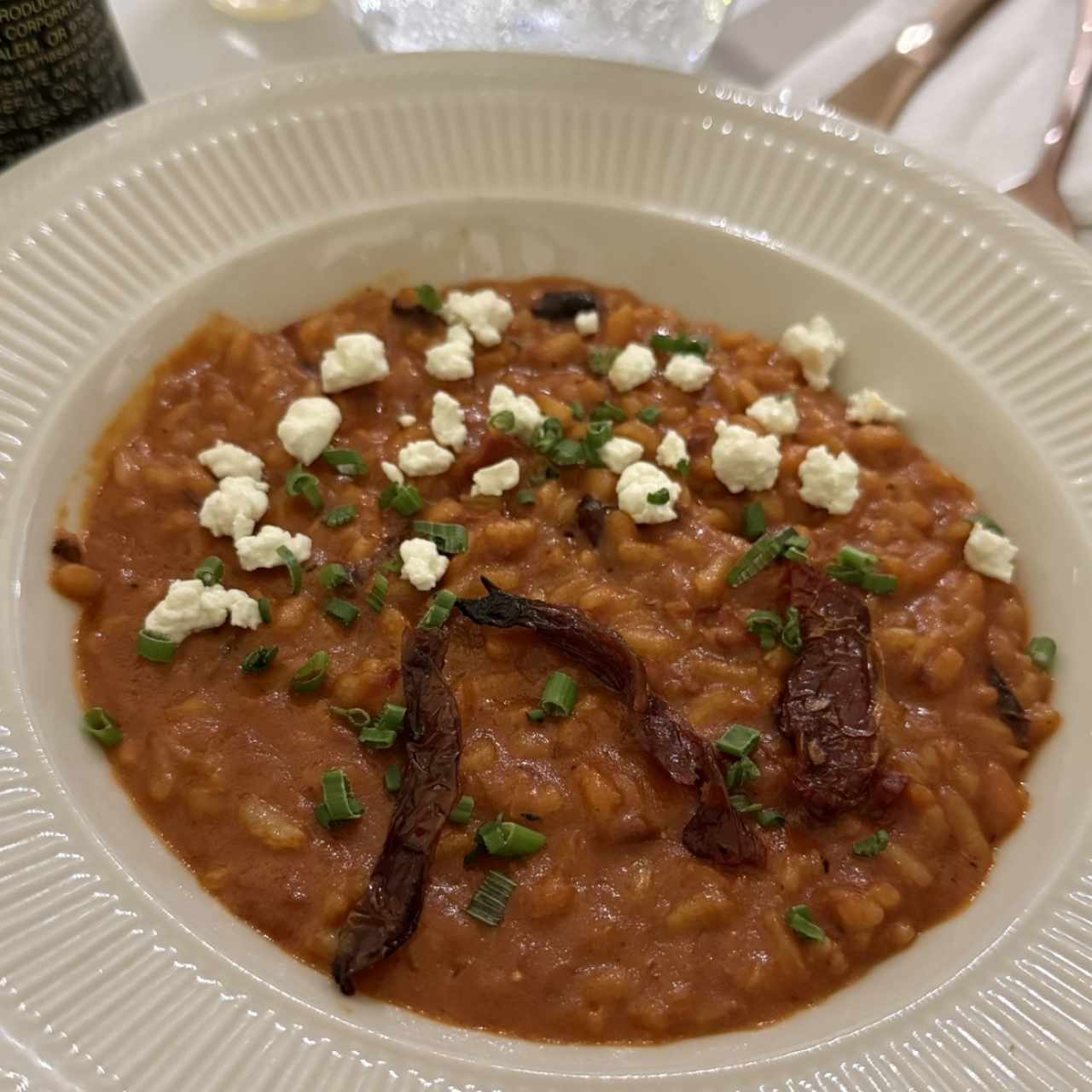 Risotto tomates secos y queso de cabra