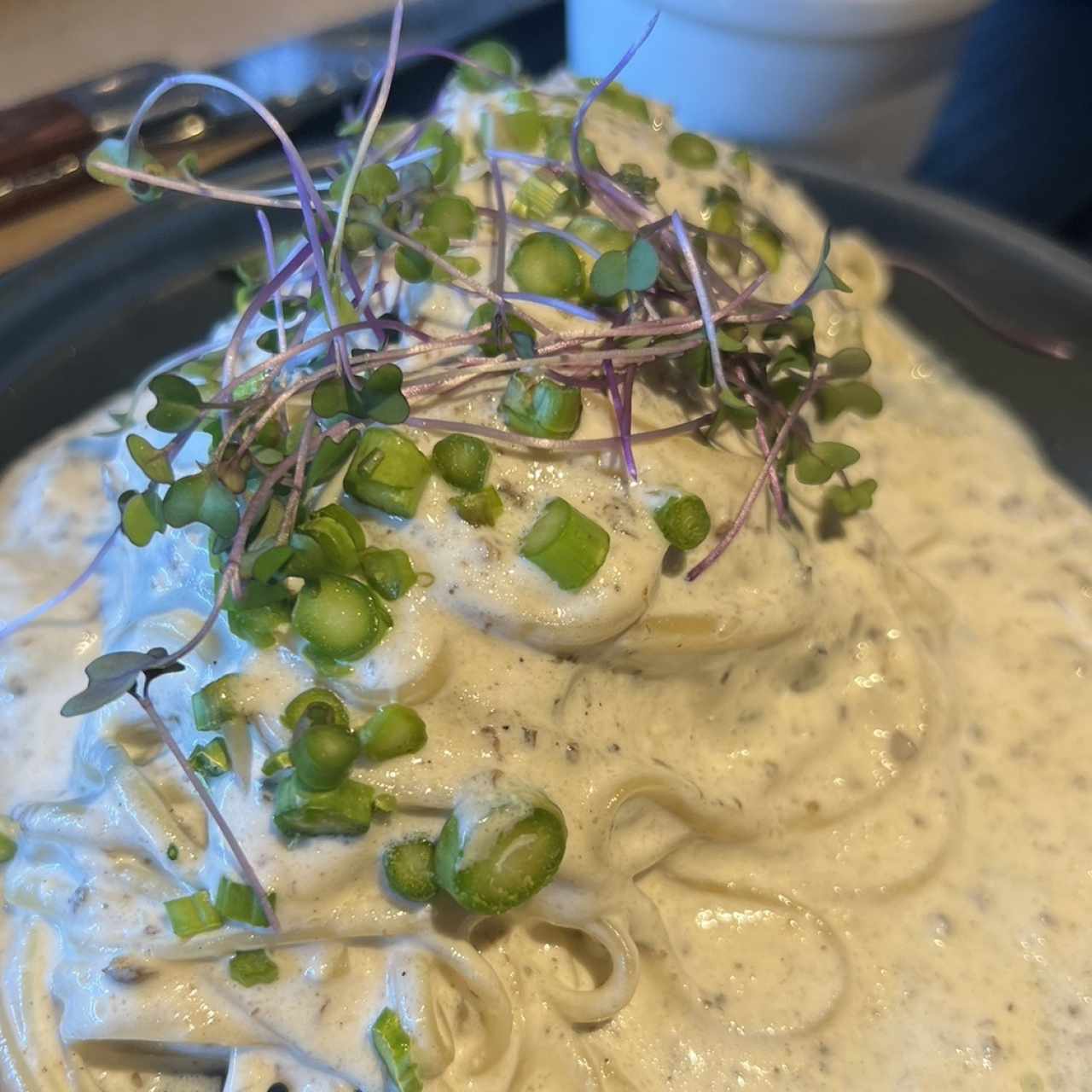 Pasta a la crema trufada