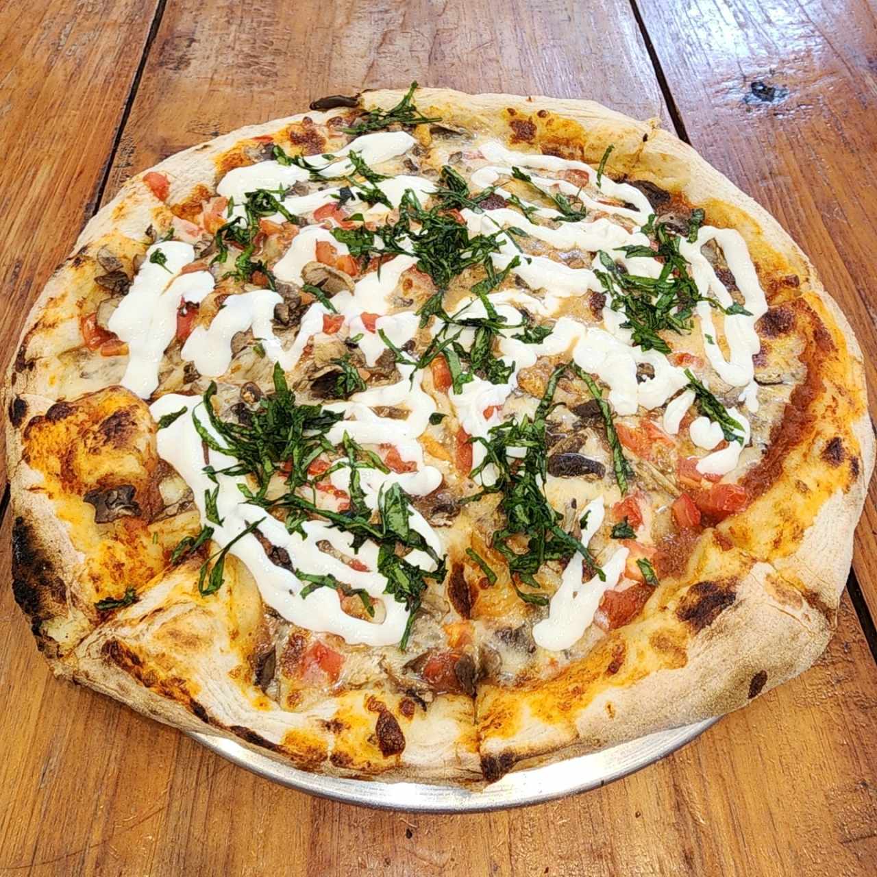 Pizza con queso de cabra