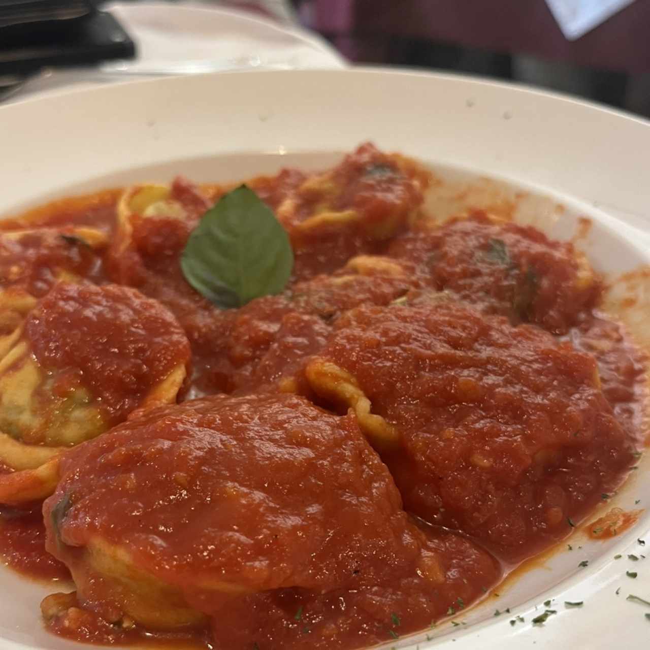 Tortelinis ricotta y espinaca