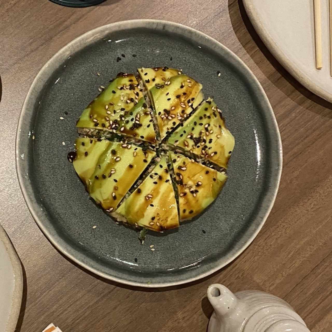 Sushi pizza de kani