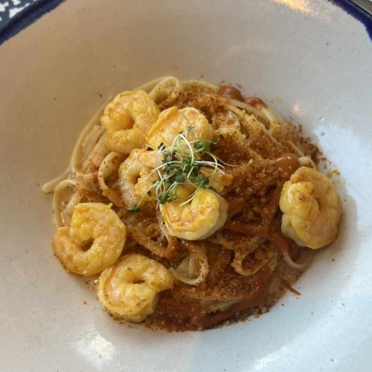 Pasta con camarones