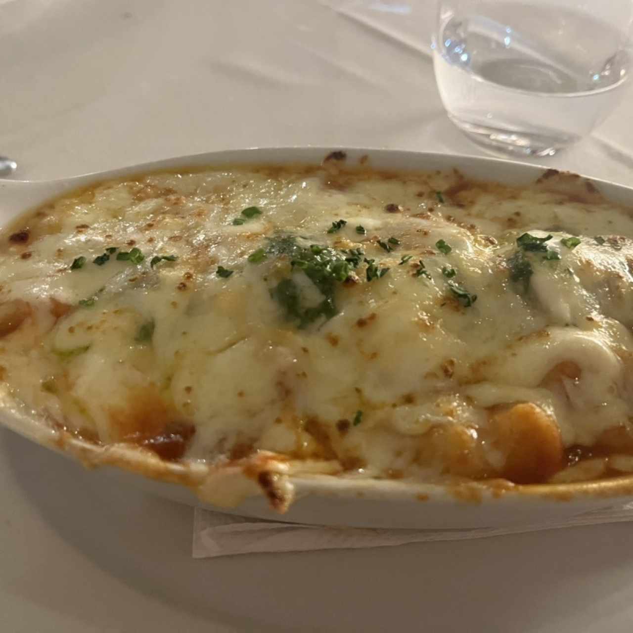 Gnoqui fiorentina gratinado y dalsa no de mi agrado 