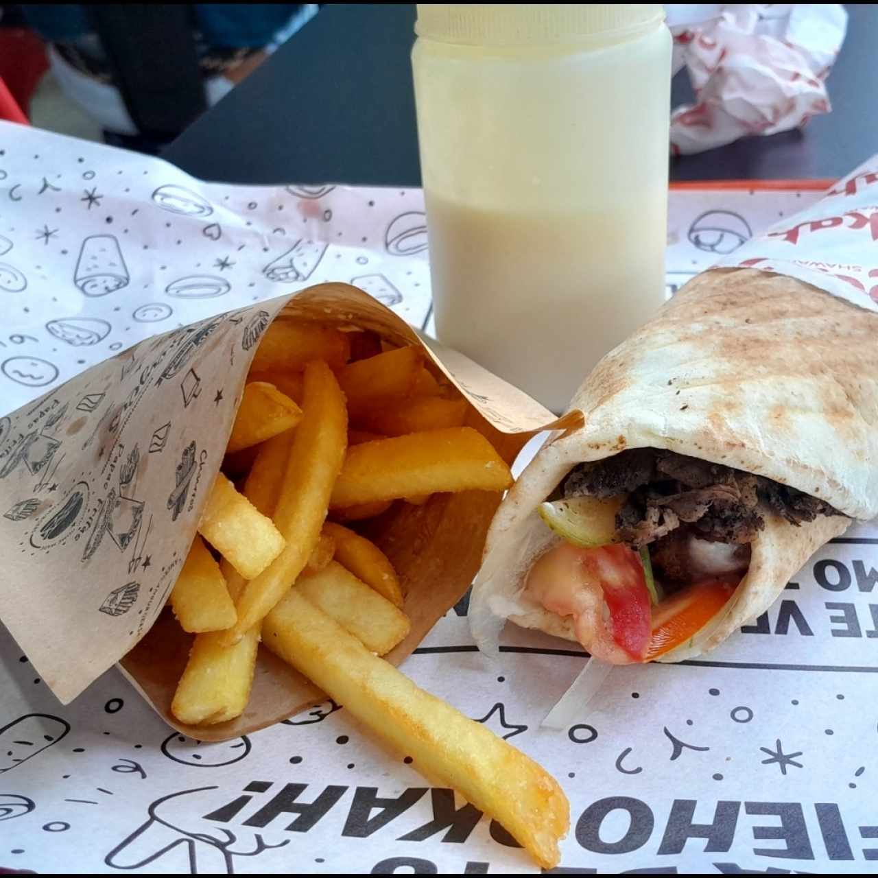 Shawarma carne y faláfel