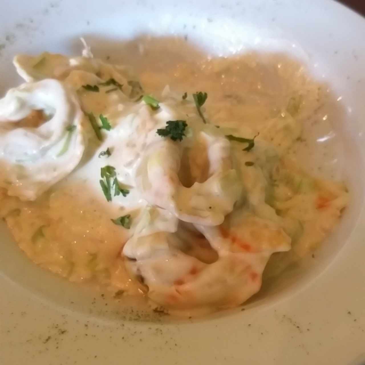 raviolis en salsa de amaretto
