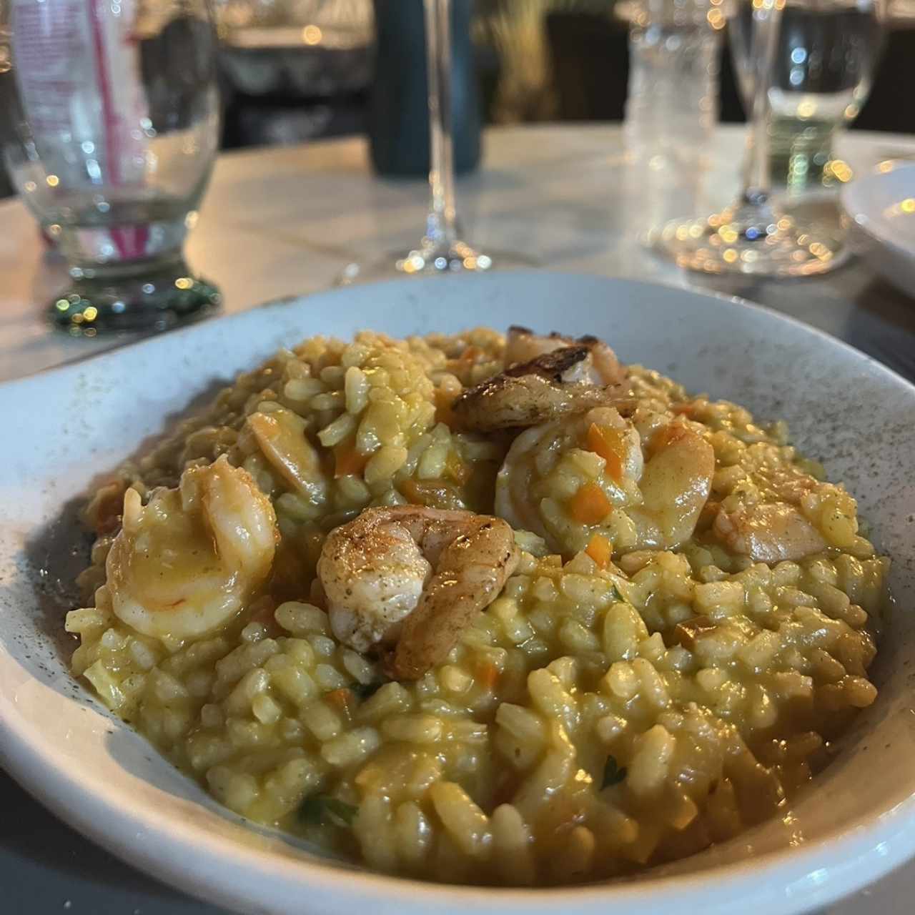 Risotto de camarones