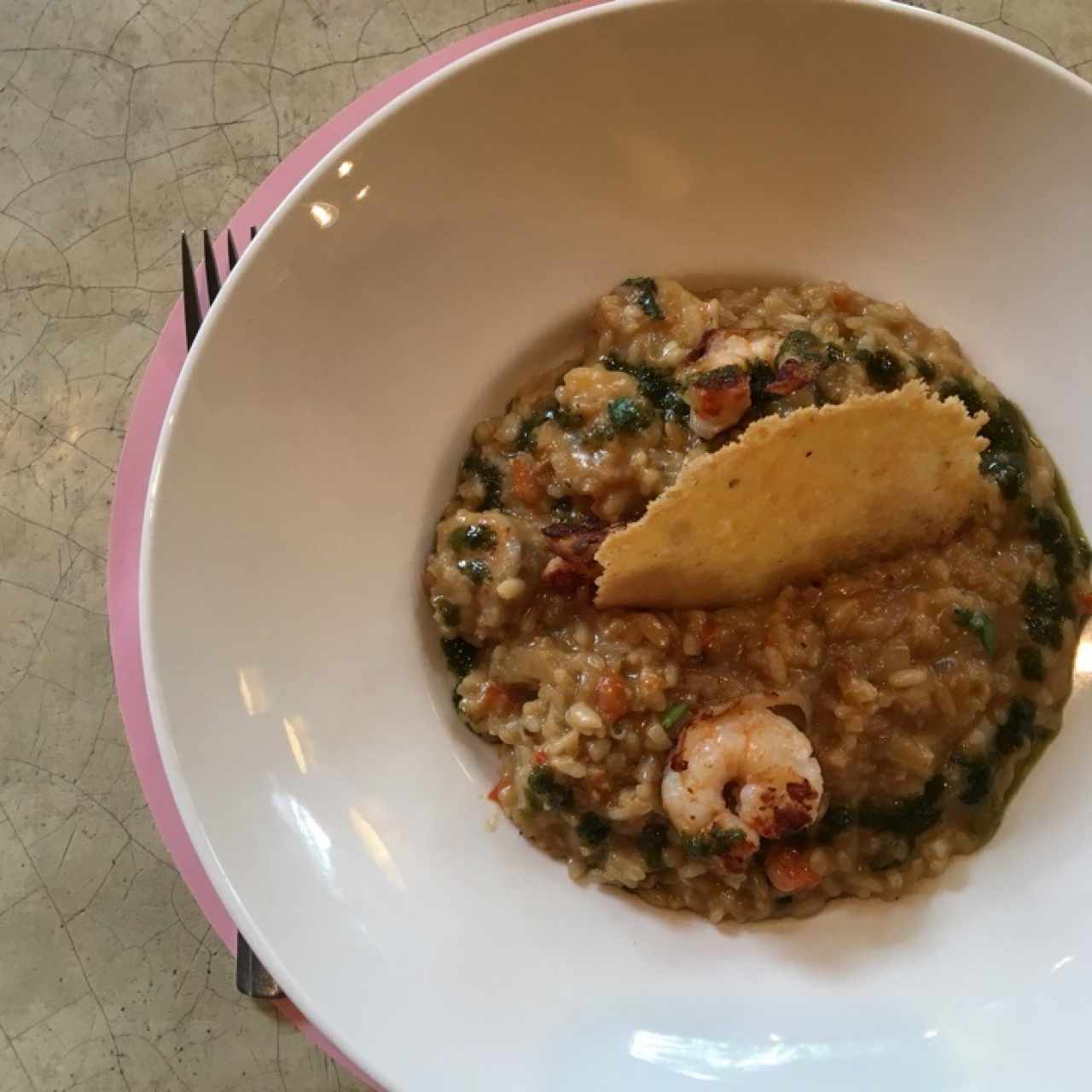Risotto de camarones