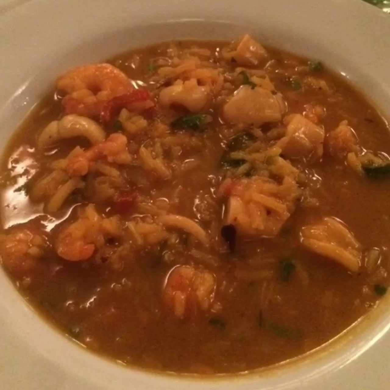 Asopado con pulpo, camarones y calamares