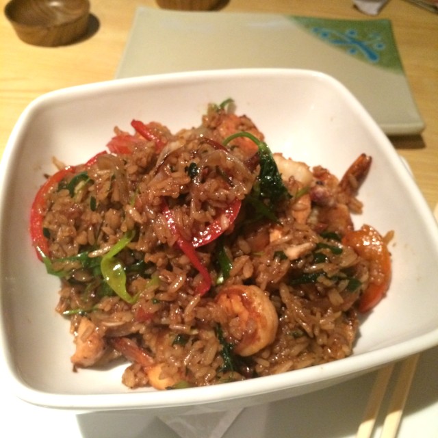 Arroz thai de camarones