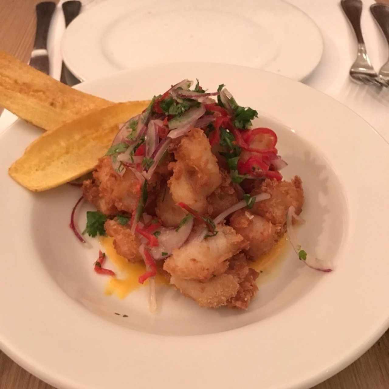 ceviche de camarones rebosados (sugerencia del chef)
