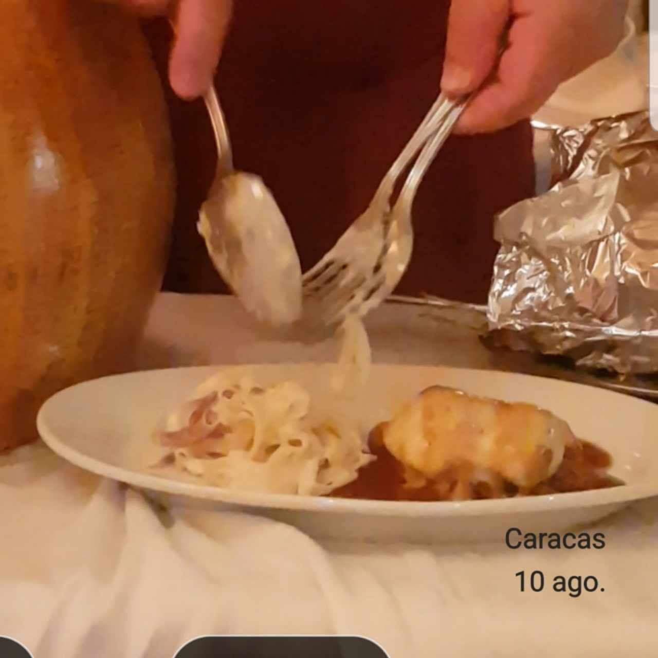 Cartoccho de Lomito y Pasta a la rueda 