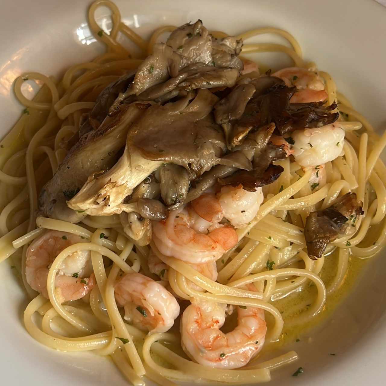 Pasta Camaron y Funghi