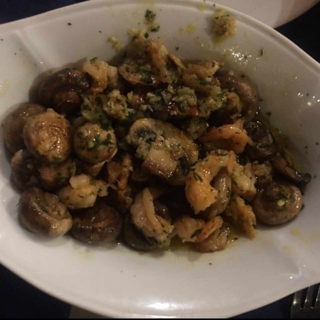 Camarones con Champiñones
