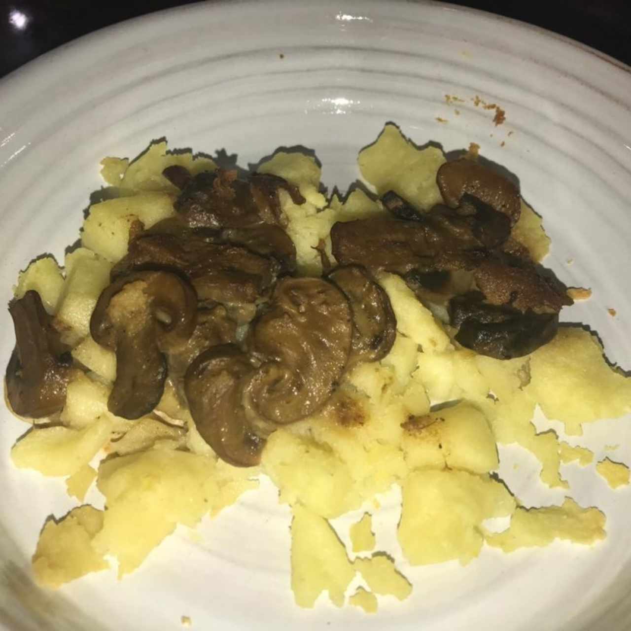 Ración de Puré con Champiñones, Muy Buena