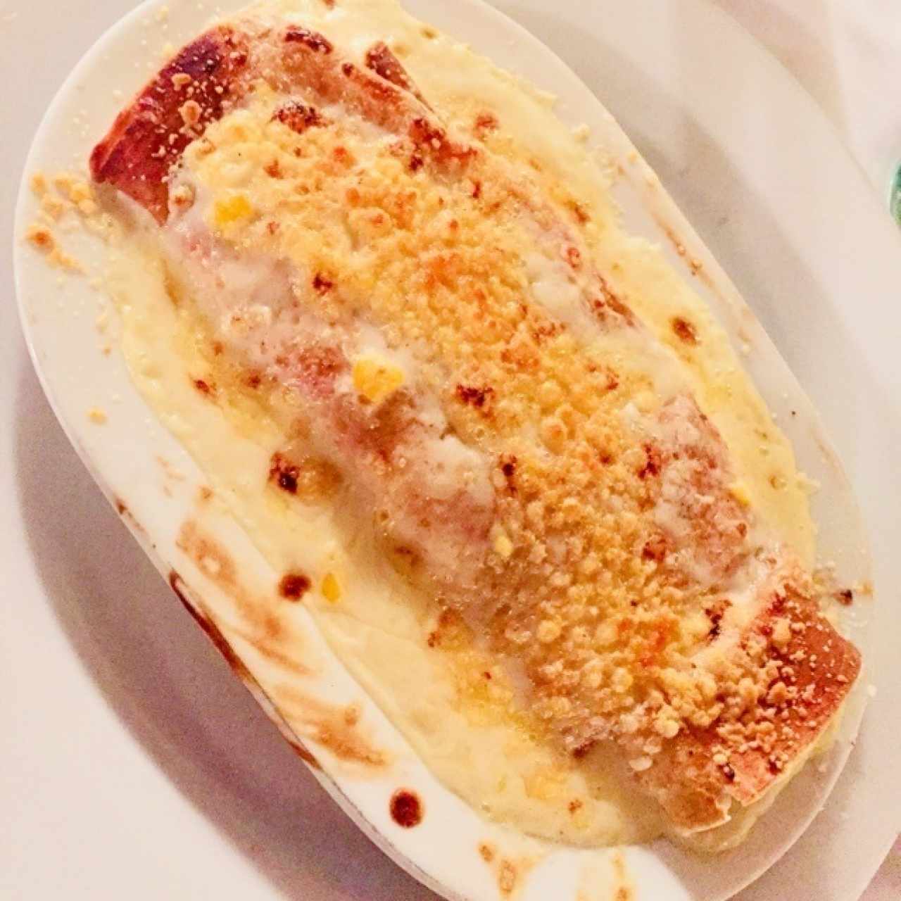 Entrada. Creppe de jojoto gratinada. 