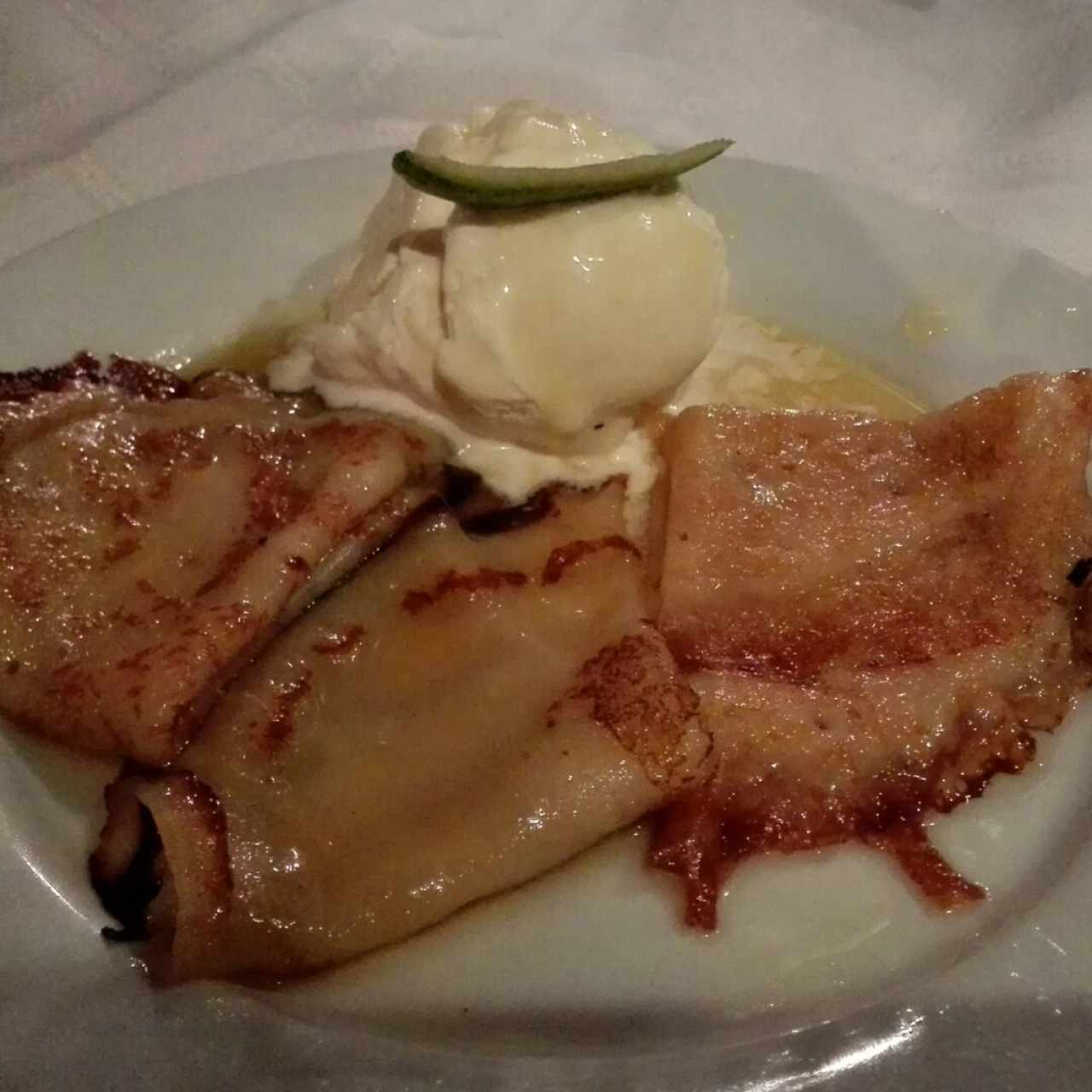 Crepe Suzzette con helado