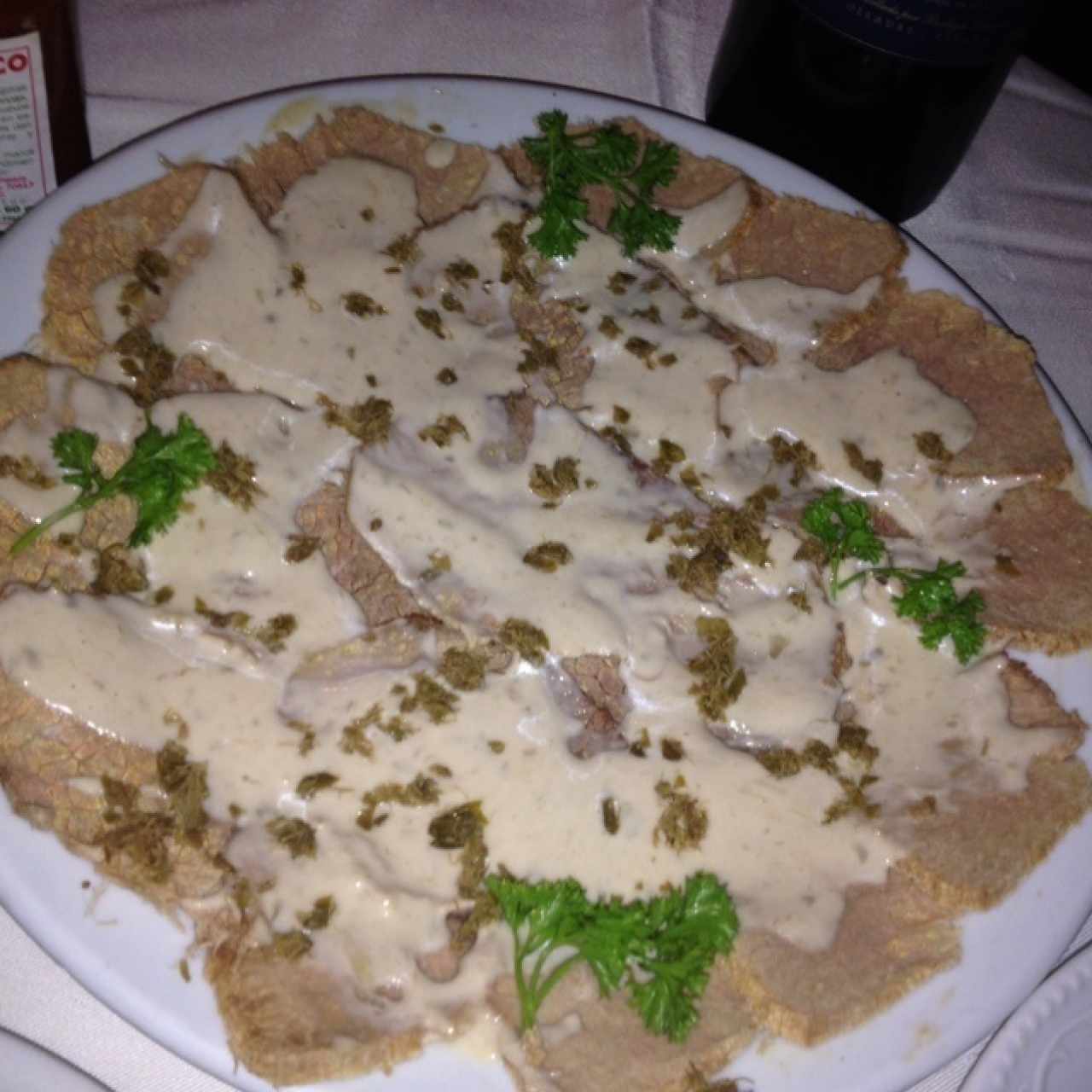 vitel toné. la carne estaba bien pero la salsa no sabia realmente a atun y a mi juicio era escasa