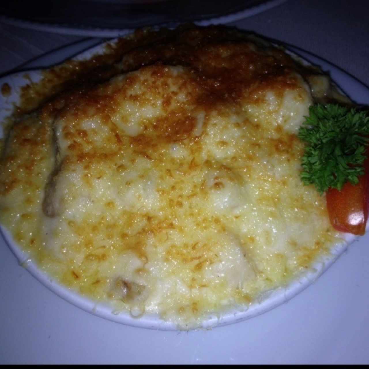 coquille st jacques, agradable sabor perp las vieiras estaban duras