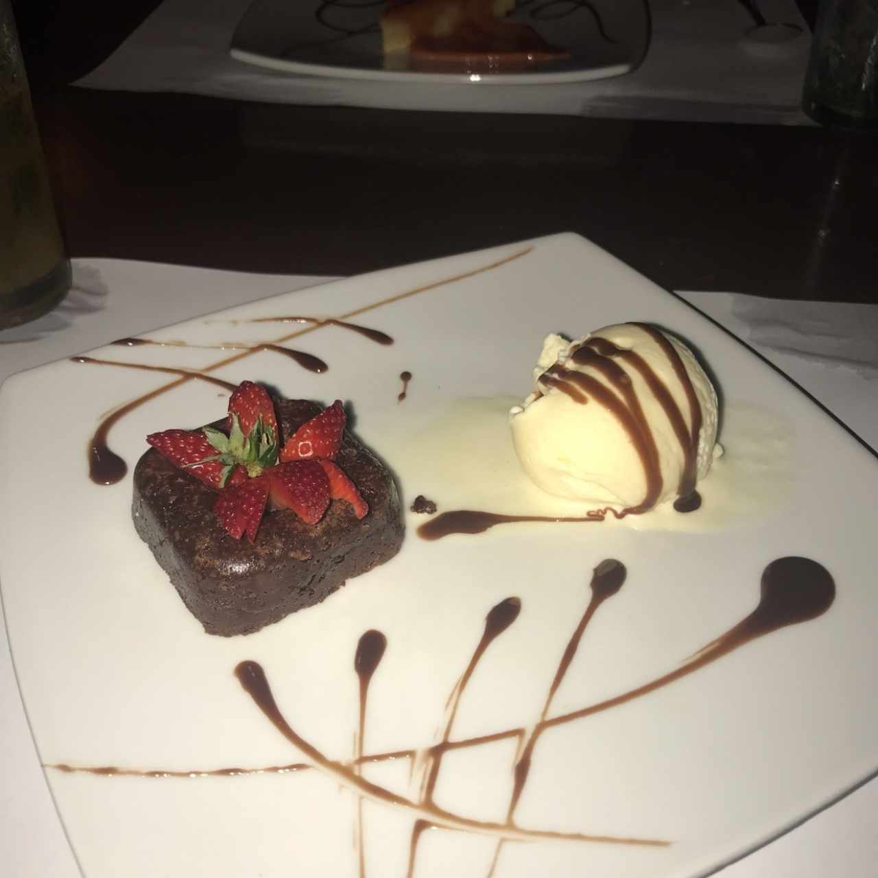 brownie con helado