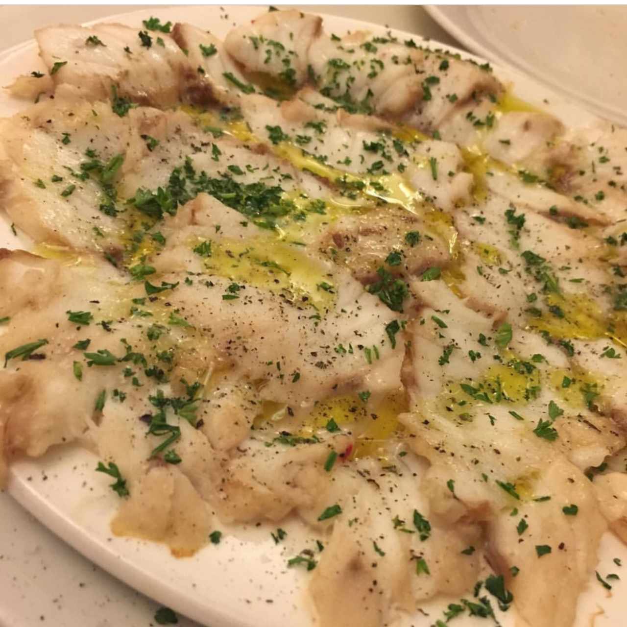 Carpacho de Mero a la Brasa
