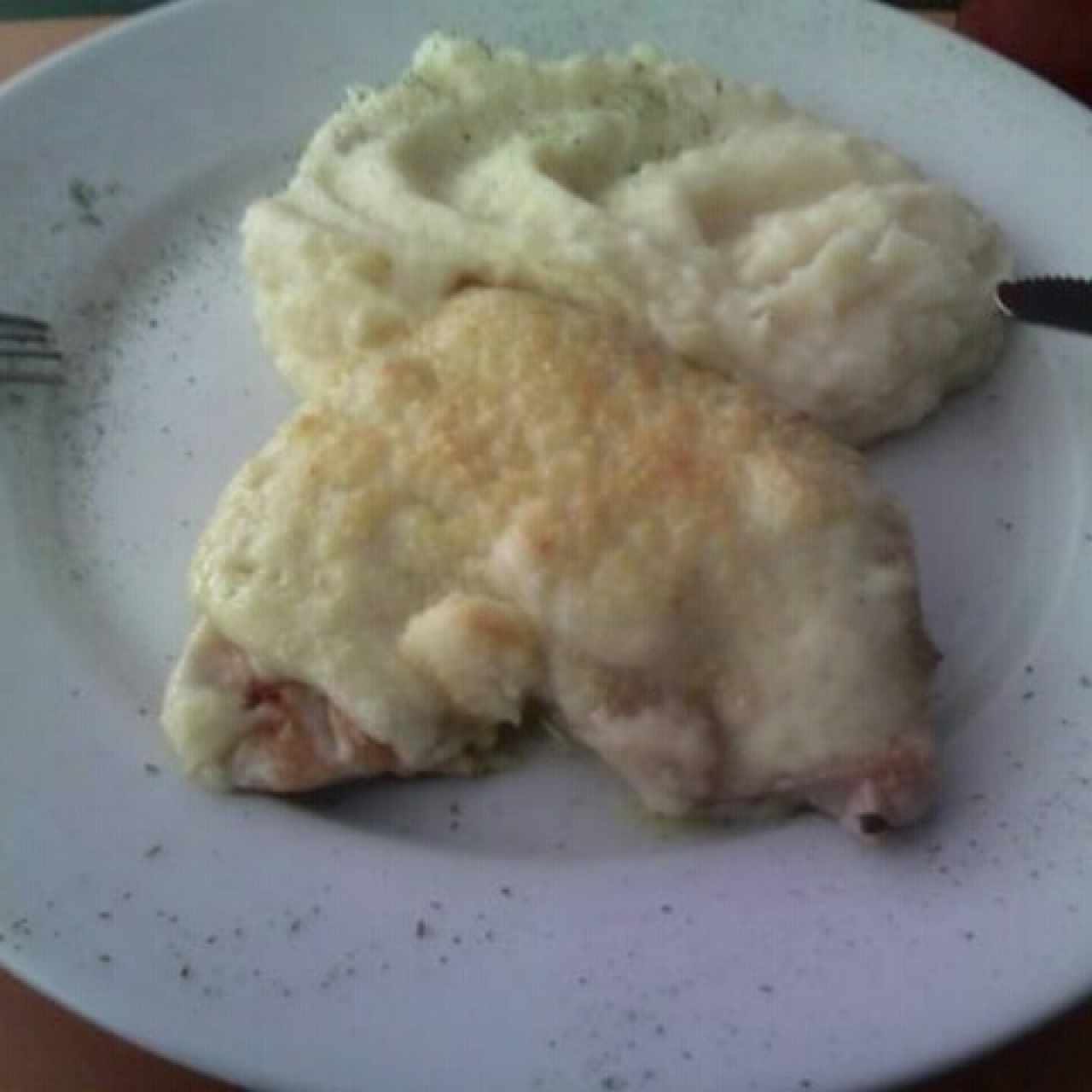 puré y pollo al graten