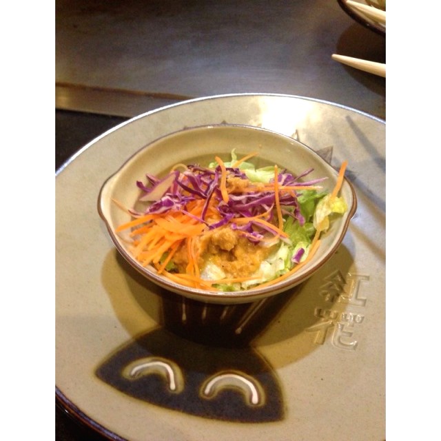 Ensalada con salsa de jengibre 