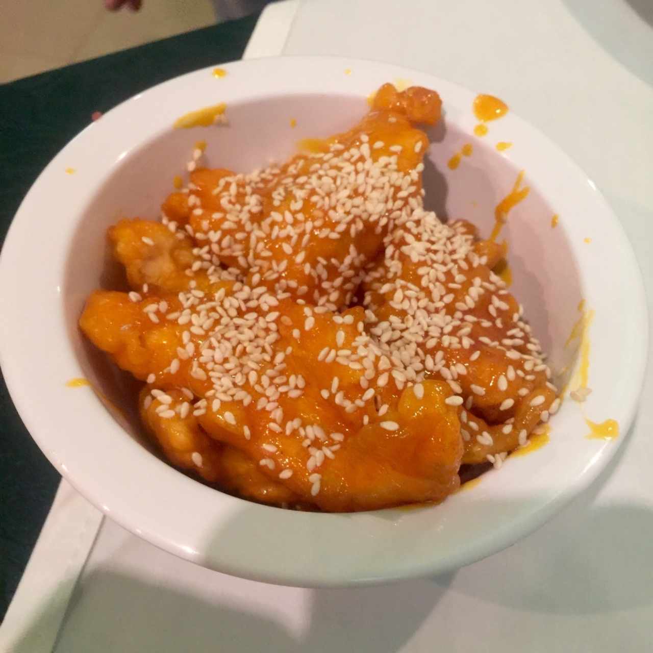 Pollo con miel y ajonjoli
