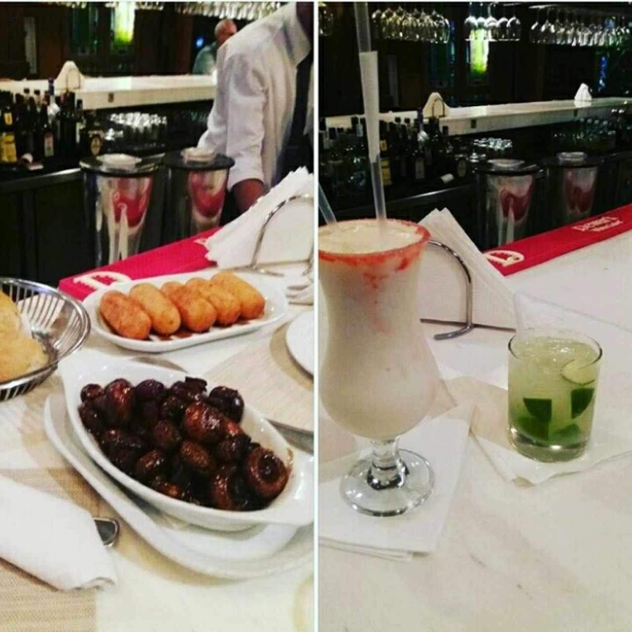 champiñones al vino y traje Los de yuca