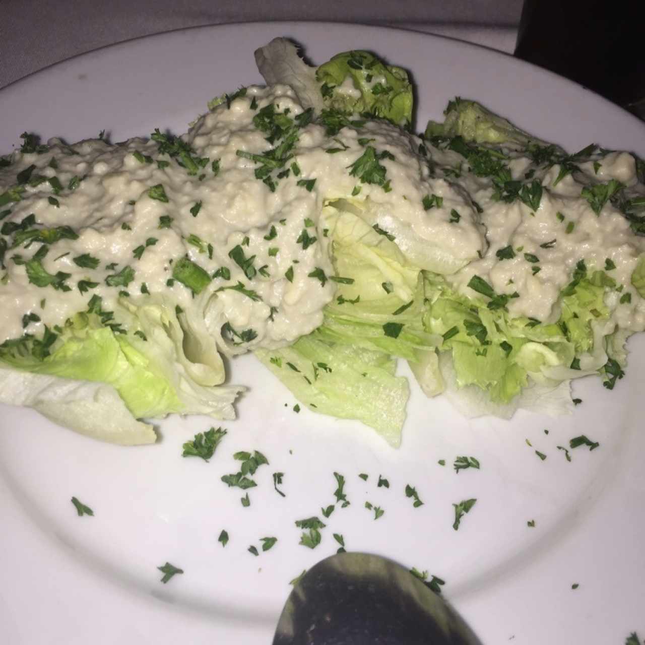 corazon de lechuga en queso roquefort