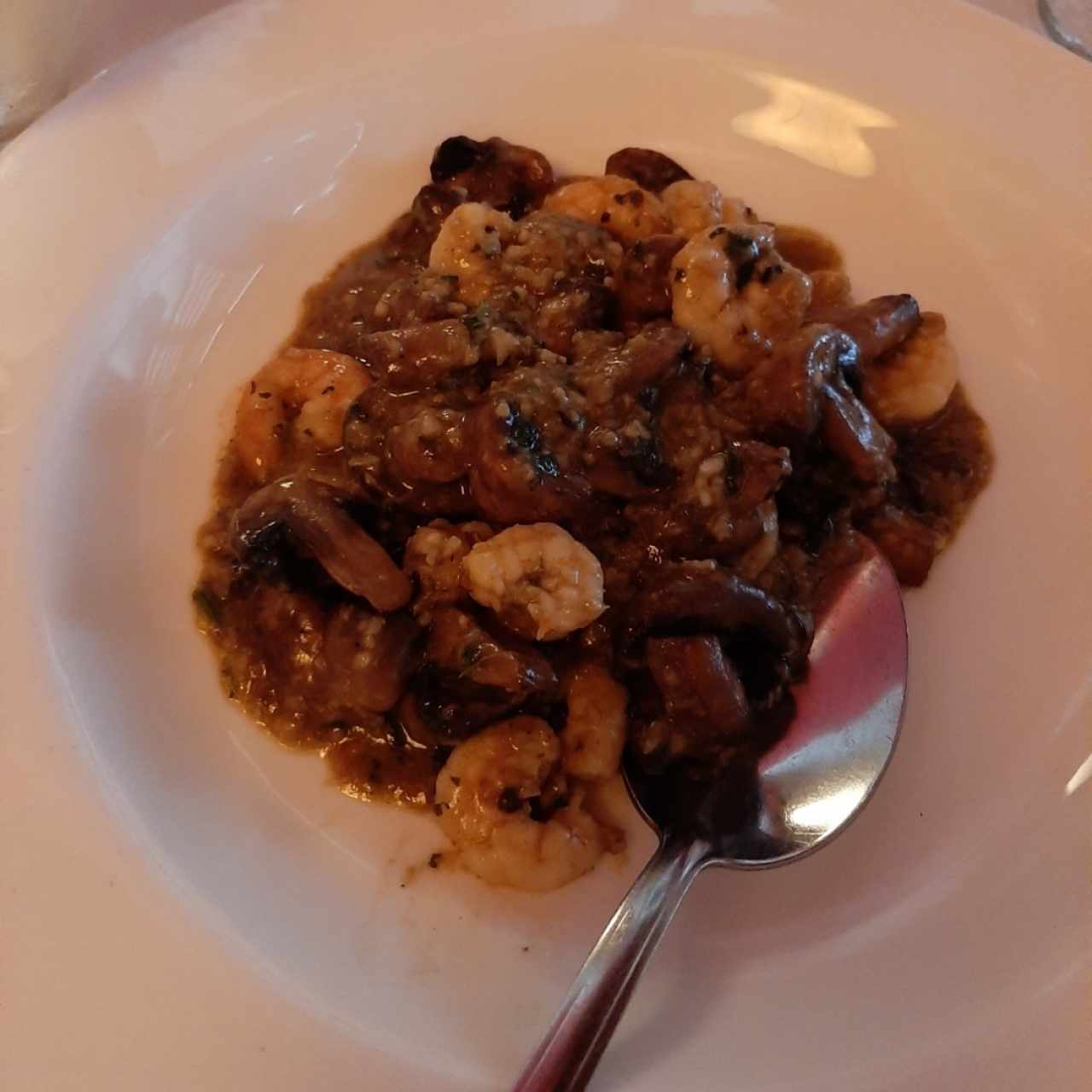 Camarones con champiñones 