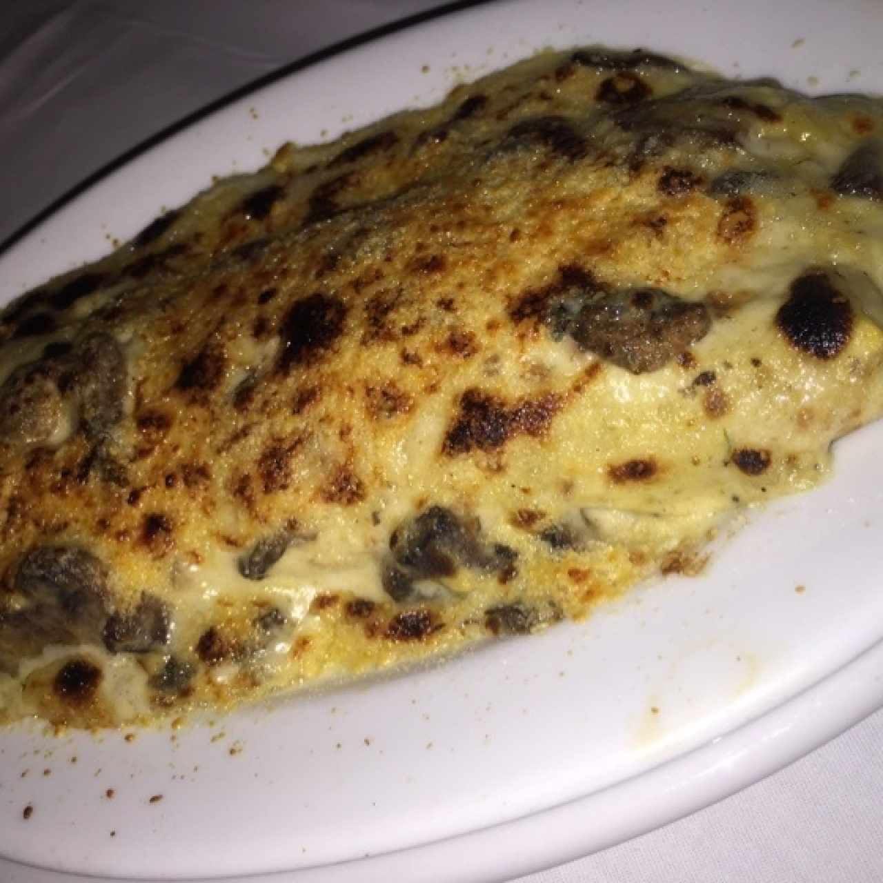 crepe de queso y champiñones 