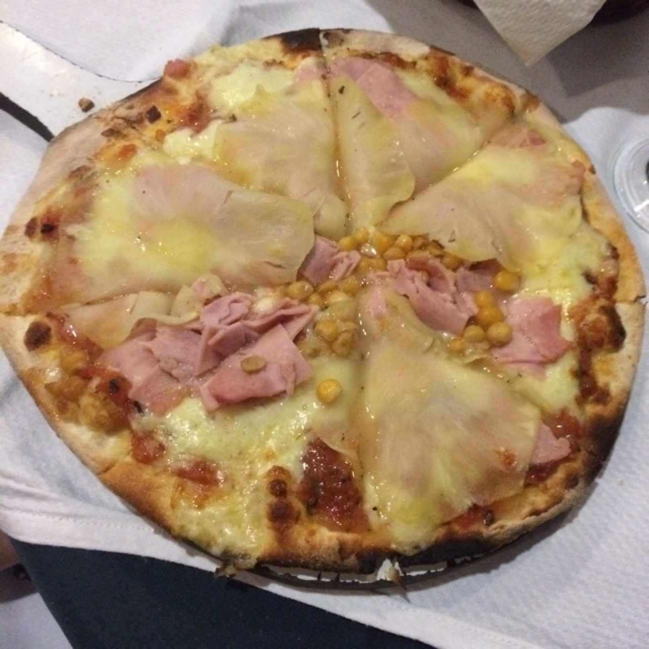 Pizza individual hawaiana