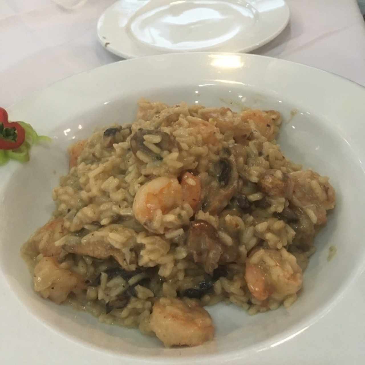 Risotto de Hongos y Camarones