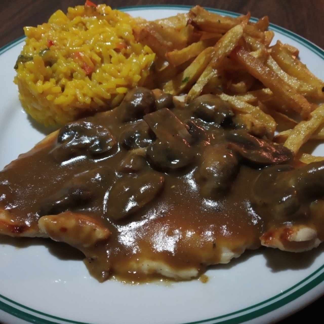 pollo en salsa de champiñones