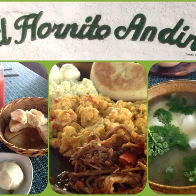 Arepa Andina + Perico + Carne Mechada + Nata + Pizca Andina