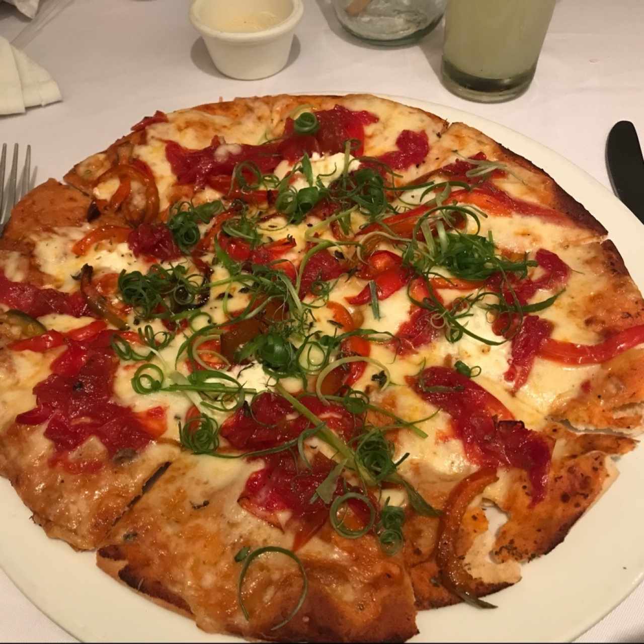 Pizza de tomates asados