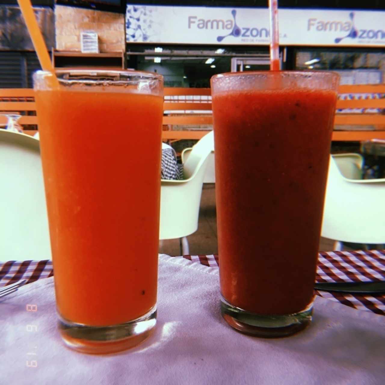 Jugo de lechoza y fresa