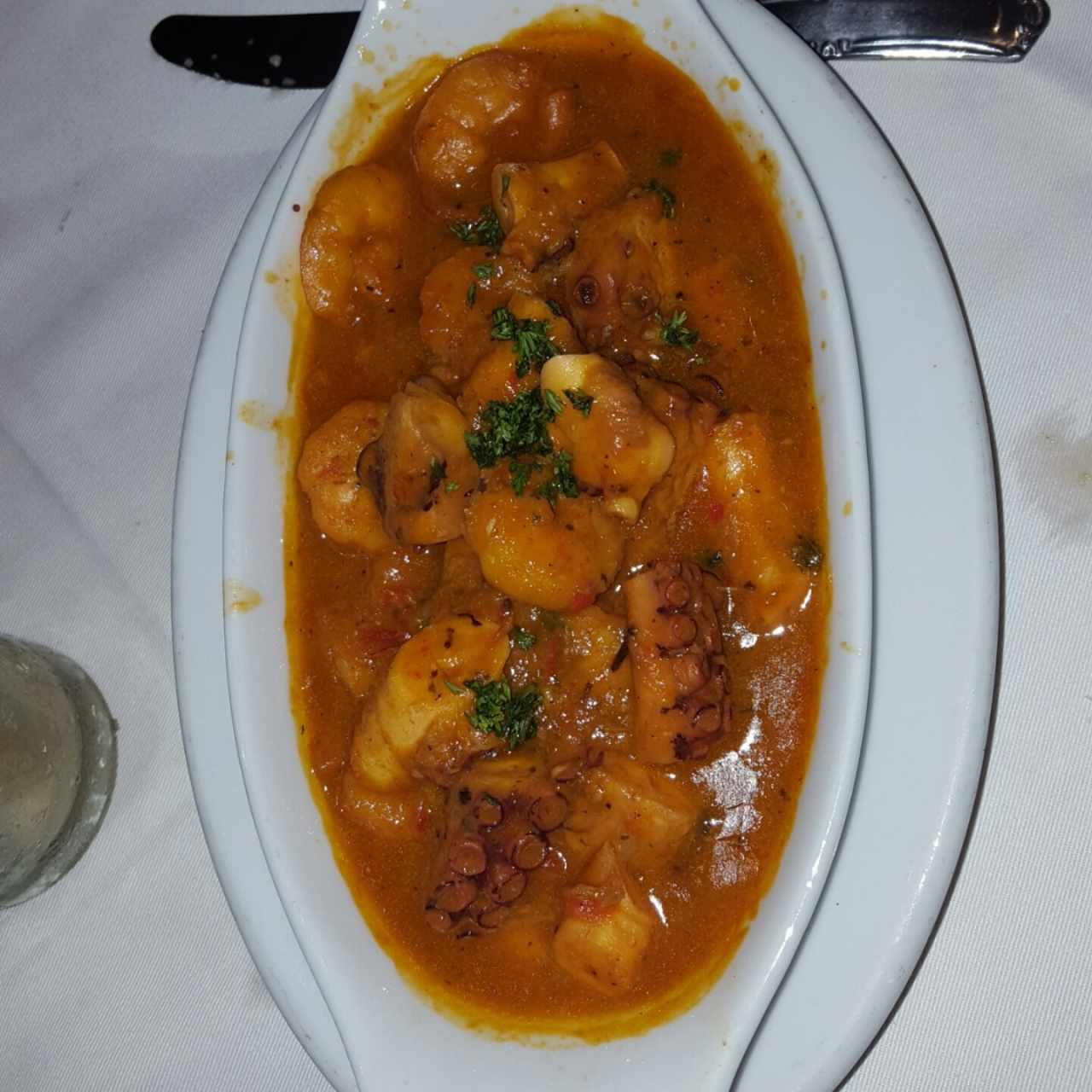 Cazuela de Pulpo y Camarones