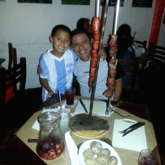 Espetada de lomito y chorizo