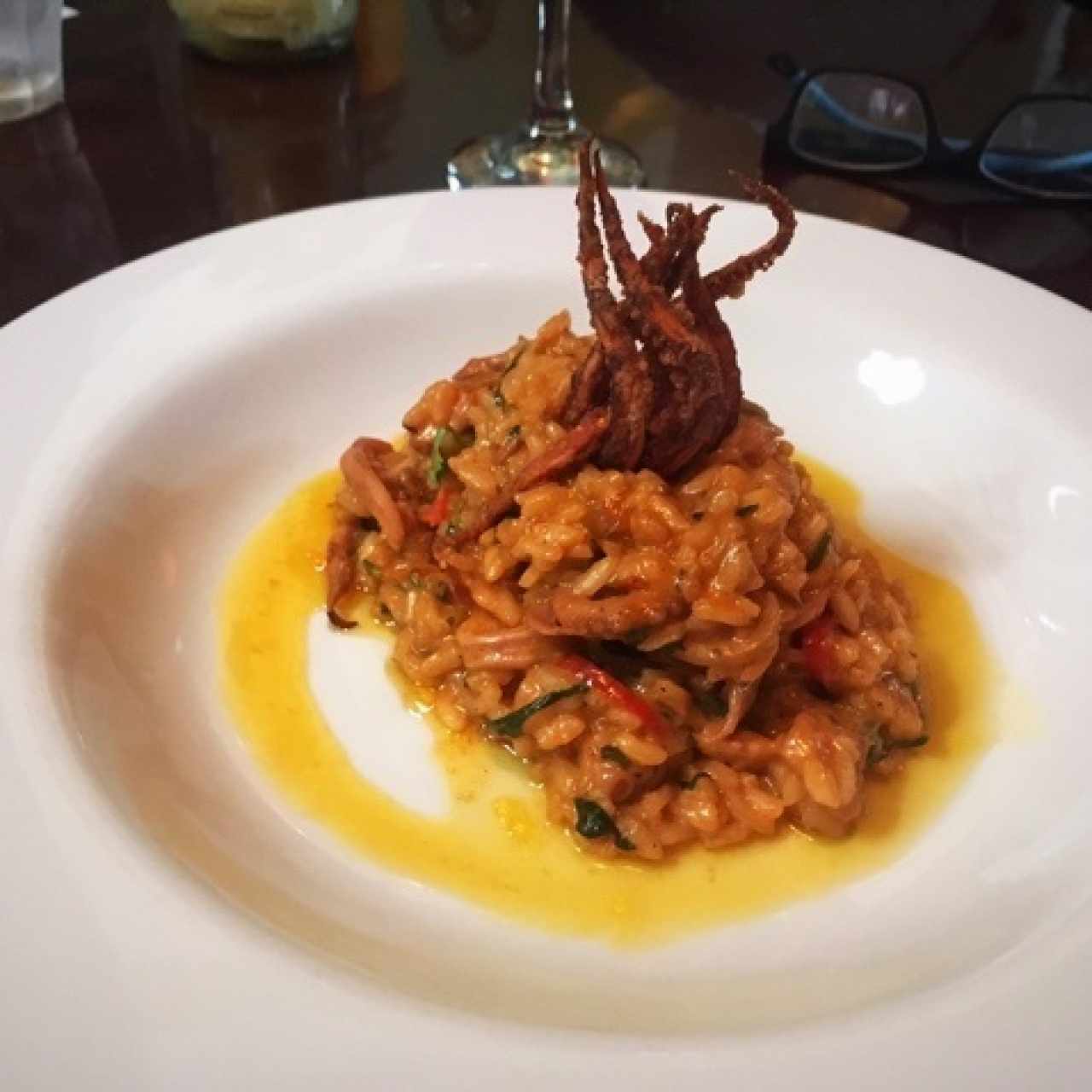 Risotto de Calamaras Y Pulpo en dos texturas