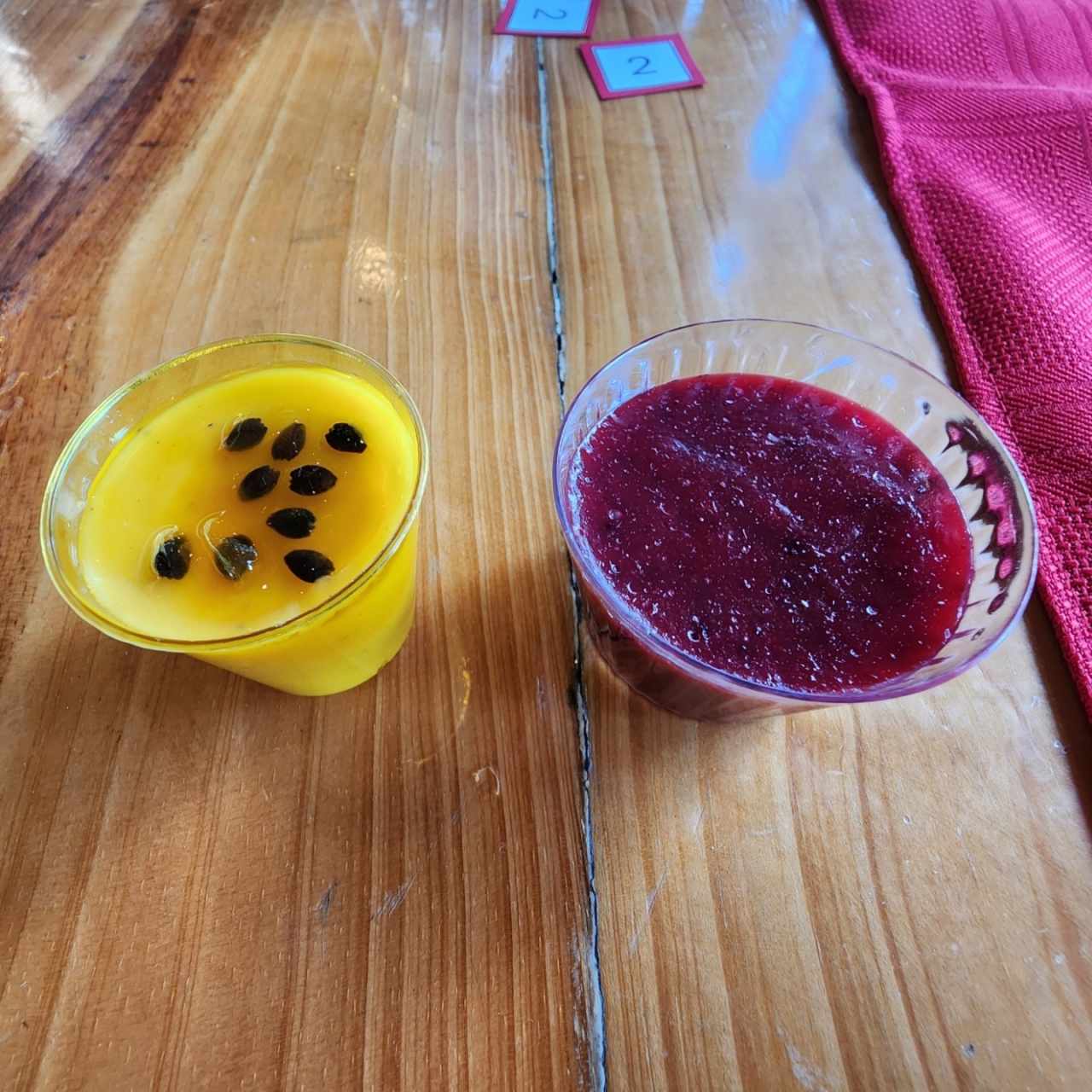 Mus de parchita + panacota de mora