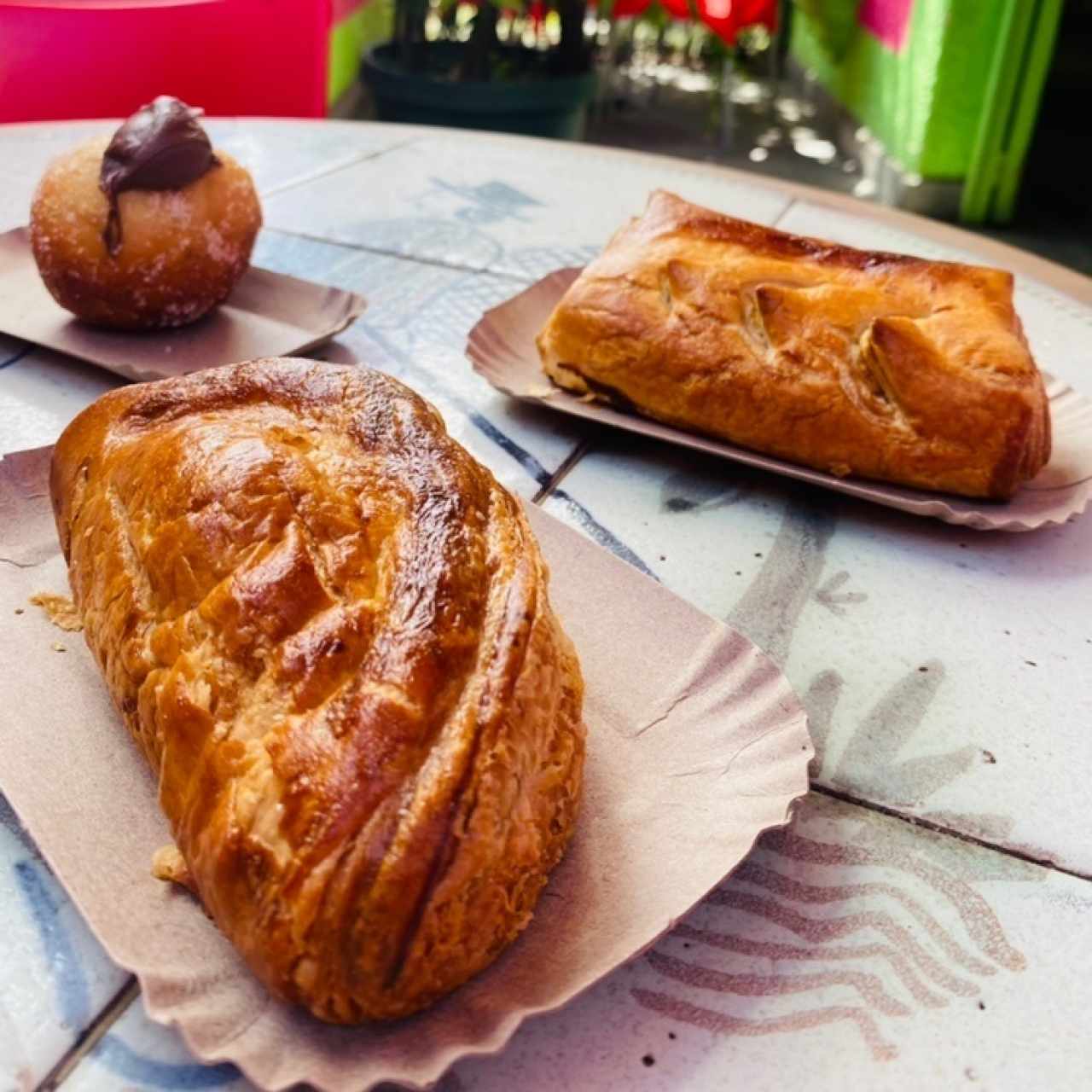 pastel de pollo, pastel de ricotta y bomba de nutella., alucinante!
