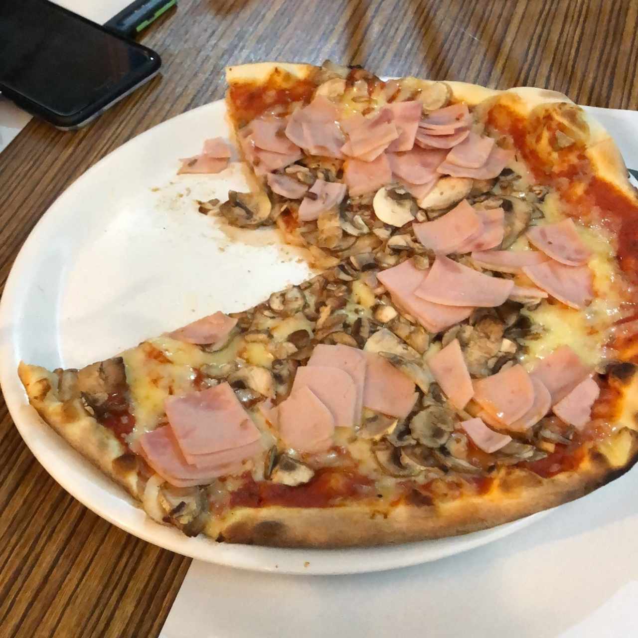 Jamon cocido y champiñones