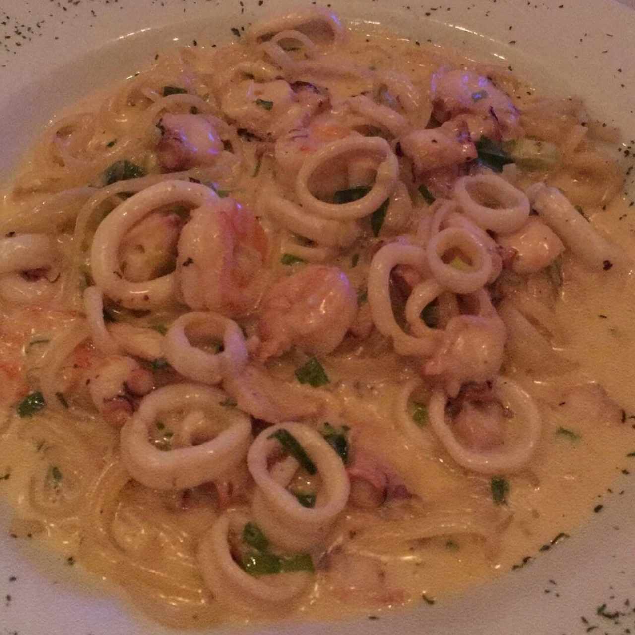 pasta a la marinera a la crema