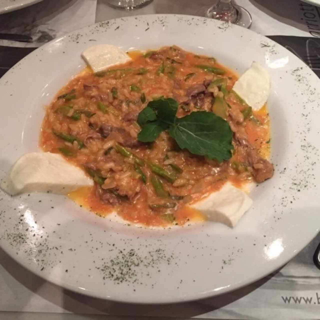 Rissotto de esparragos y lomito